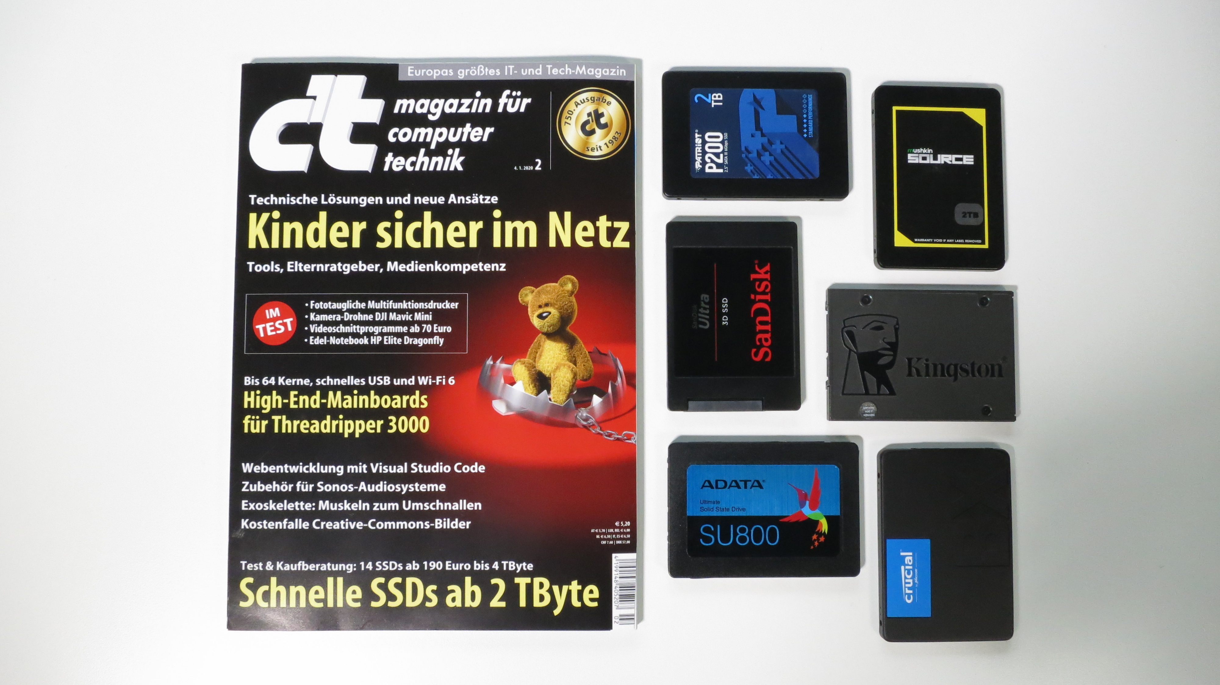 c't 2/2020 - Der Blick ins Heft mit SSDs im Test, 750. c't-Ausgabe, Kinder  sicher im Netz | c't Magazin