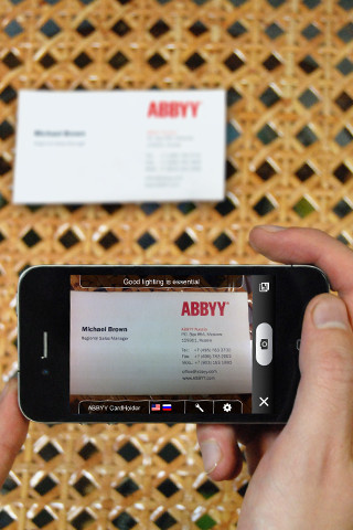 abbyy business card reader into iphone contacts
