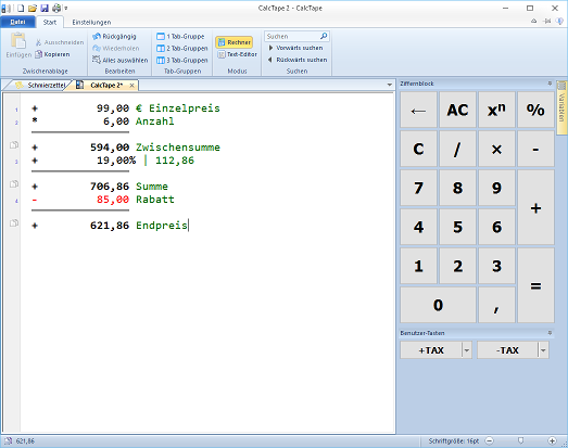 CalcTape (SFR Calculator) | heise Download