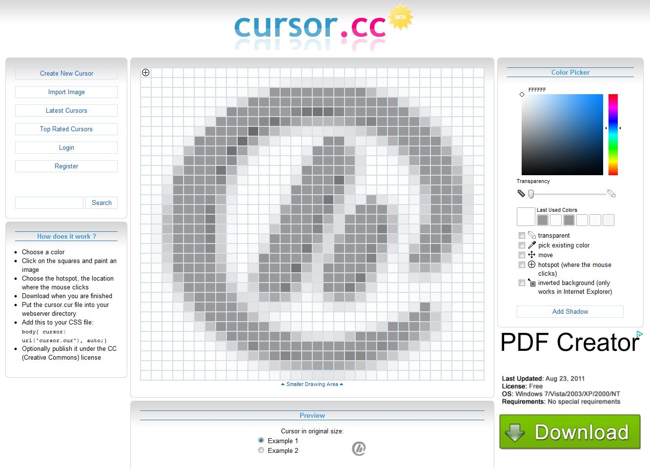 Cursor creator online