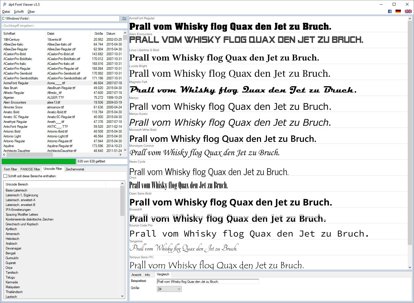 font viewer of my text