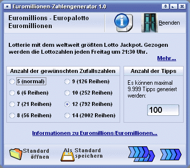 Euromillionen-Zahlengenerator | heise Download