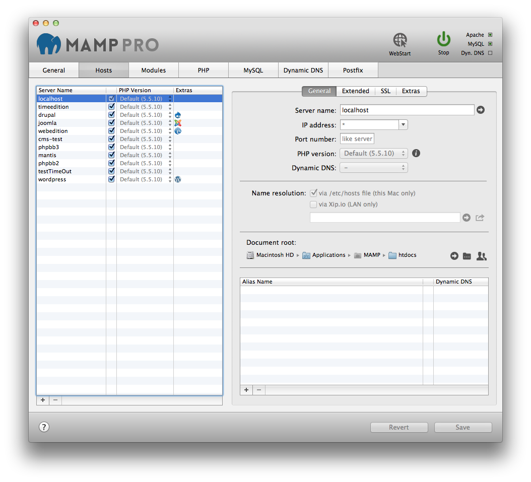 mamp for mac php 5.4
