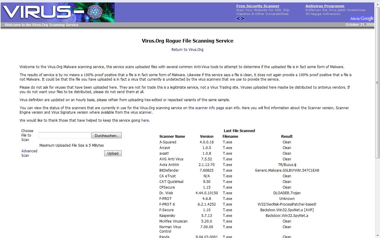 Virus Org Rogue File Scanning Service Heise Download