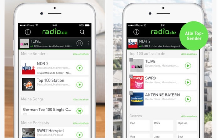 Radio.de-App schickt Musik an Chromecast | heise online