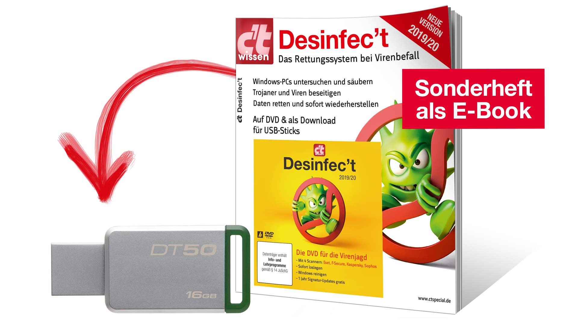 Jetzt erhältlich: USB-Stick mit Desinfec't 2019/20 | heise online