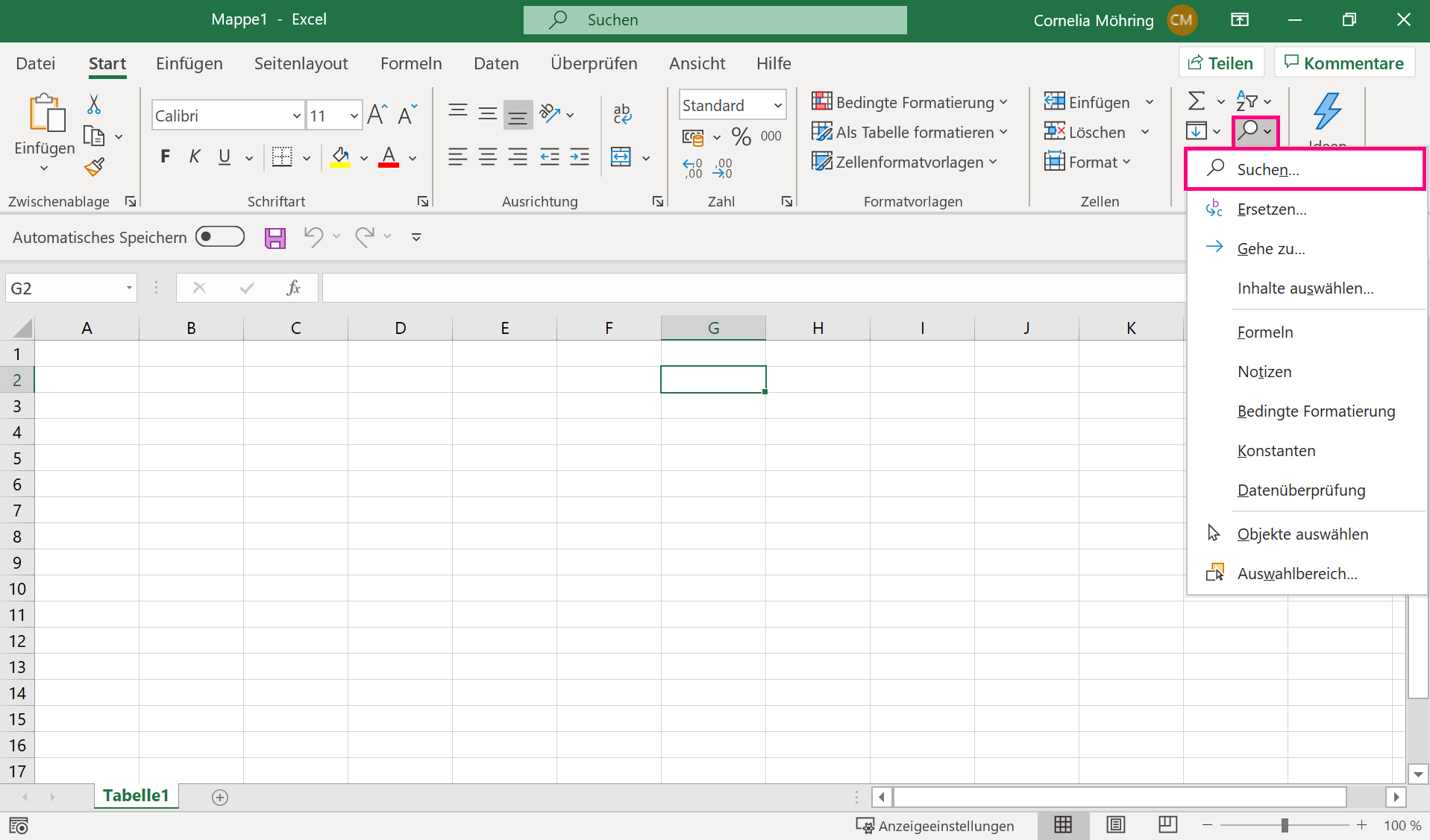 Excel: Suchfunktion nutzen | heise online