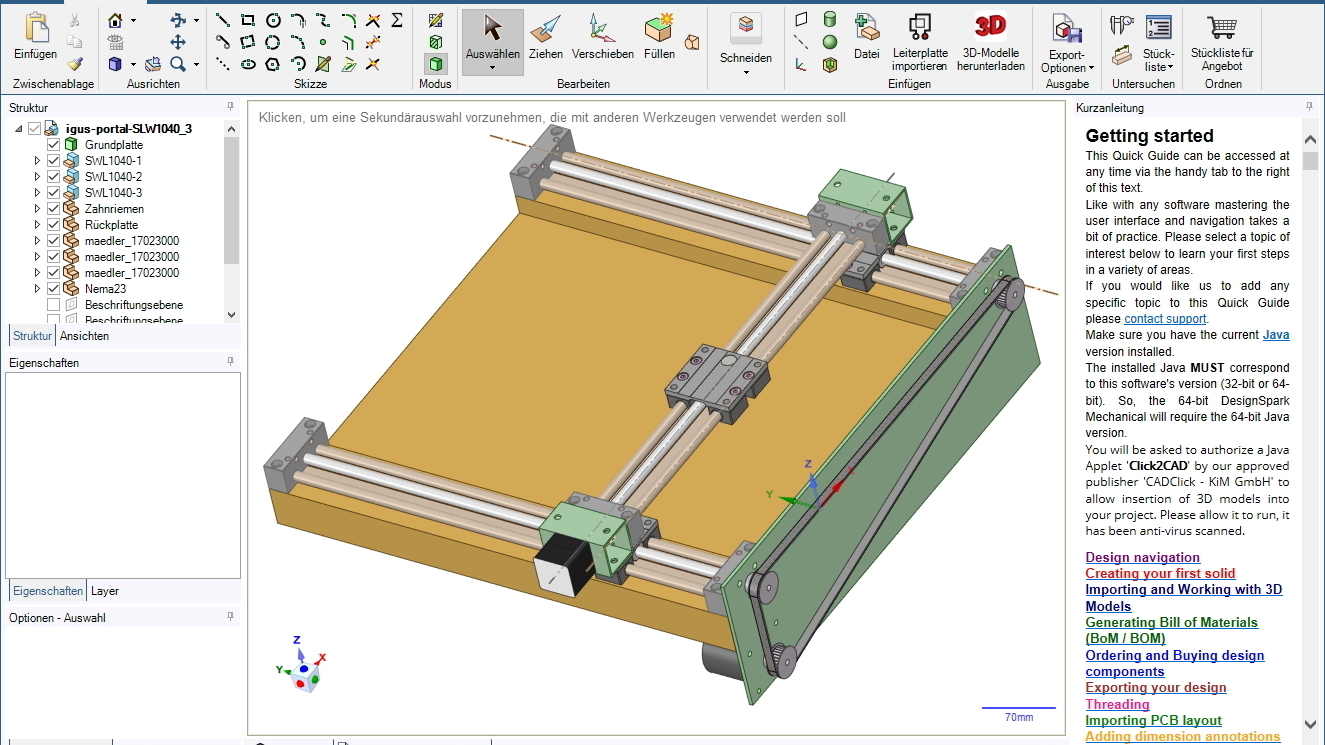 Konstruktionsprogramm DesignSpark Mechanical in Version 5.0 | heise online