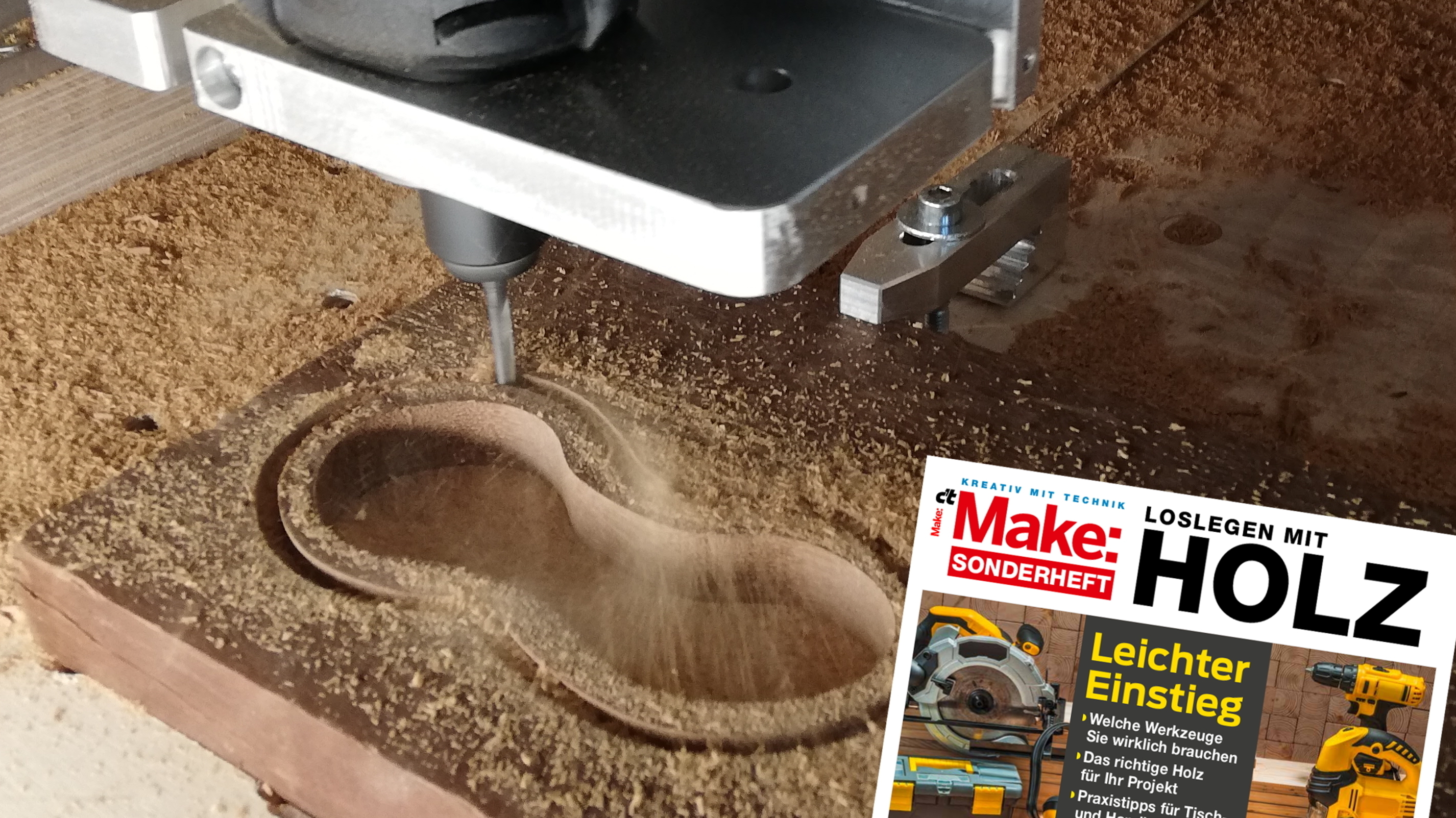 Make Sonderheft "Loslegen mit Holz": Einstieg in CNC-Fräse und Lasercutter  | heise online