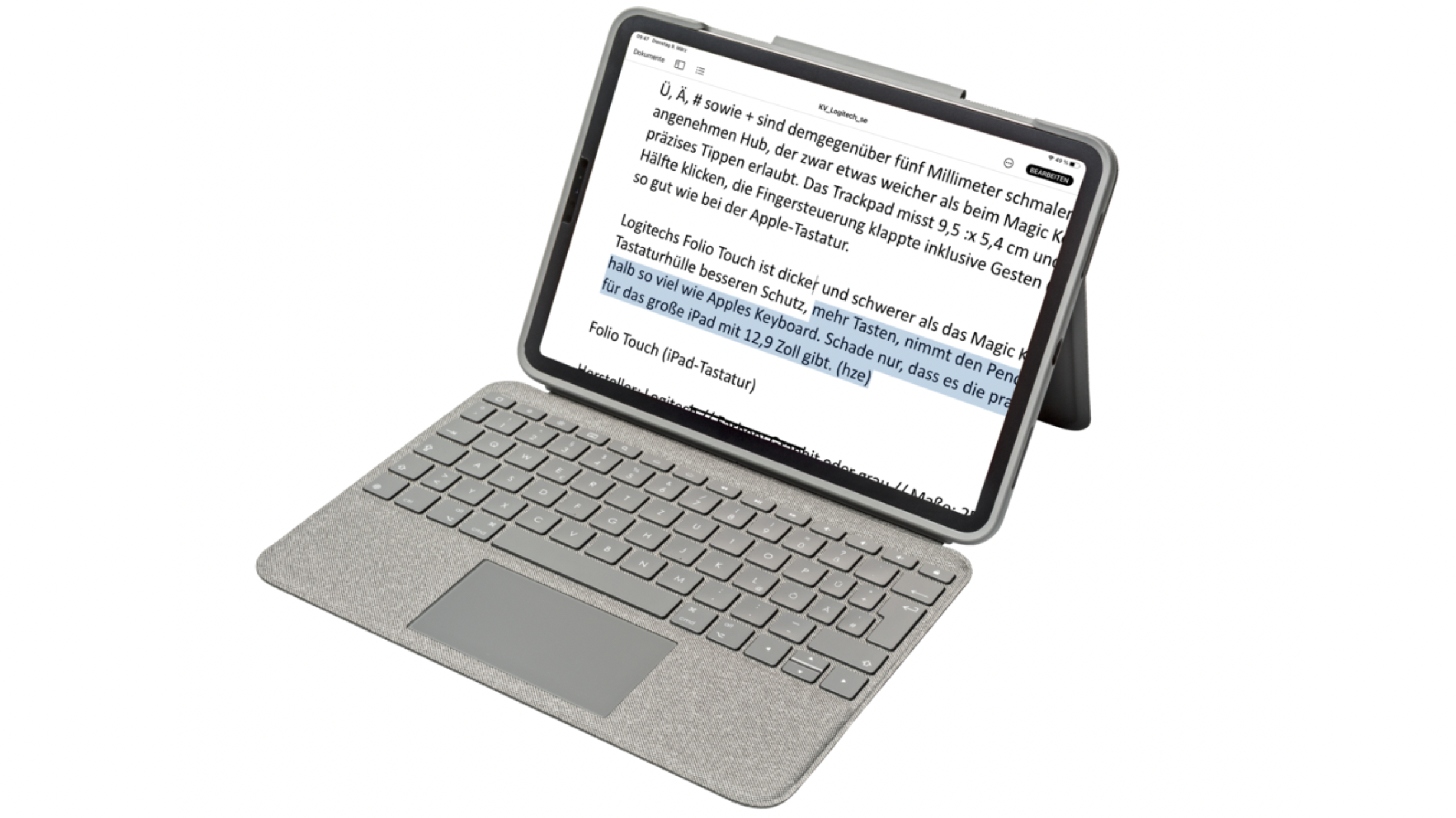 Logitech Folio Touch: iPad-Tastatur mit Trackpad im Kurztest | heise online