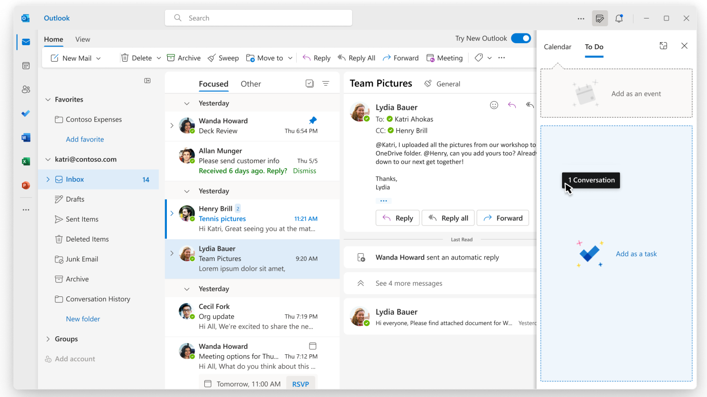 Neues Design, neue Funktionen: Microsoft gibt das künftige Outlook als Beta  frei | heise online