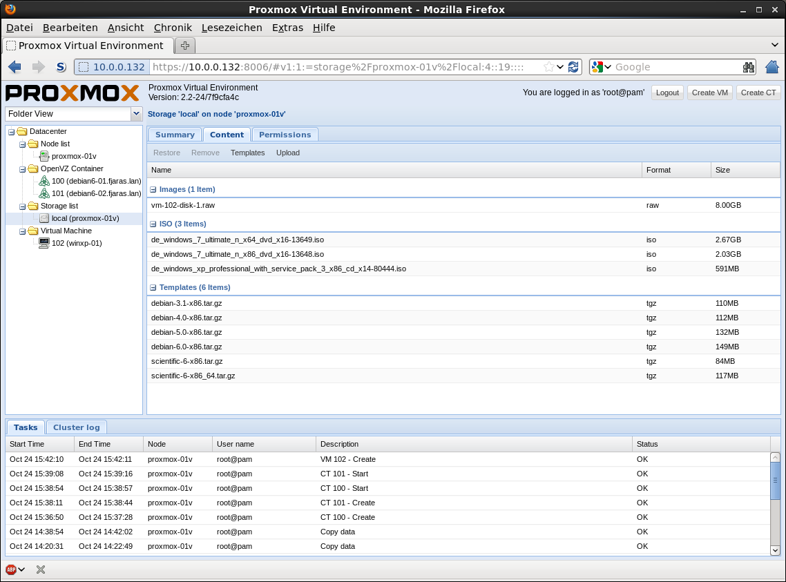 Proxmox task