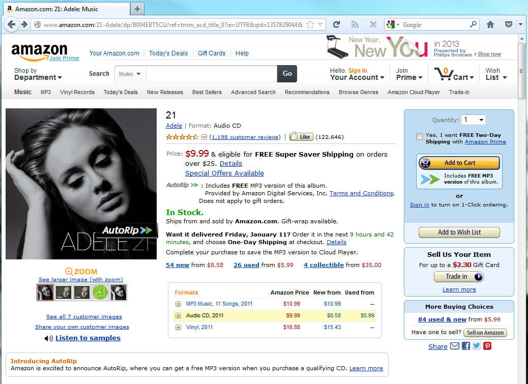 AutoRip: Amazon.com packt bei CD-Kauf die MP3s drauf | heise online
