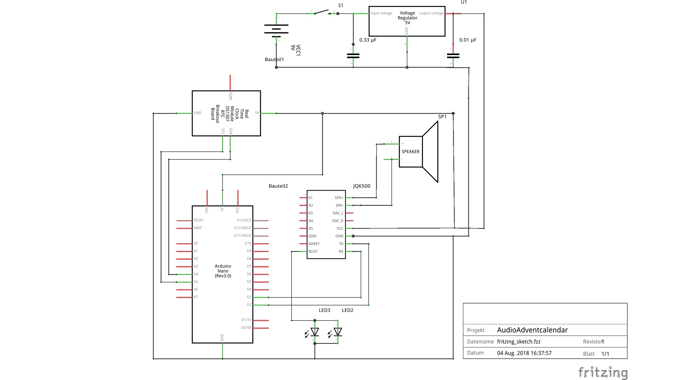 Schaltplan Arduino Nano - Wiring Diagram